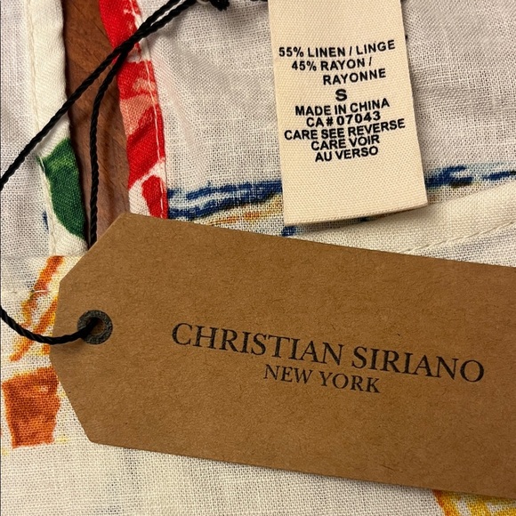 Christian Siriano Cropped Tank Linen Fruity Small - Picture 5 of 6